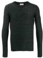 Saint Laurent Metallic Stripes Knitted Sweater - Blue