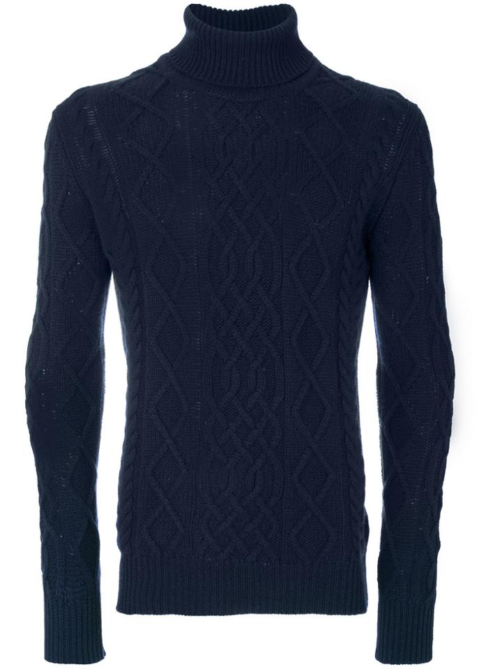 Ballantyne Aran Knit Jumper - Blue