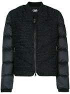 Karl Lagerfeld Bouclé Quilted Down Bomber - Black