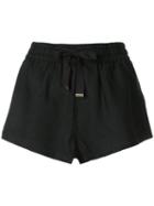 Venroy - Lounge Drawstring Shorts - Women - Linen/flax - M, Black, Linen/flax