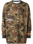 Heron Preston Leaf Print Sweatshirt - Brown