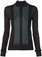 Vera Wang Striped Detail Slim-fit Jumper - Brown