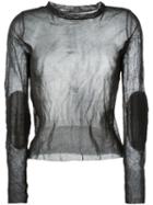 Maison Margiela Fine Knit Sweater, Women's, Size: M, Black, Polyamide/viscose/metallic Fibre/lamb Skin