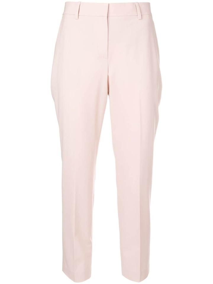 Theory Cropped High Waisted Trousers - Pink & Purple