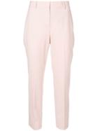 Theory Cropped High Waisted Trousers - Pink & Purple