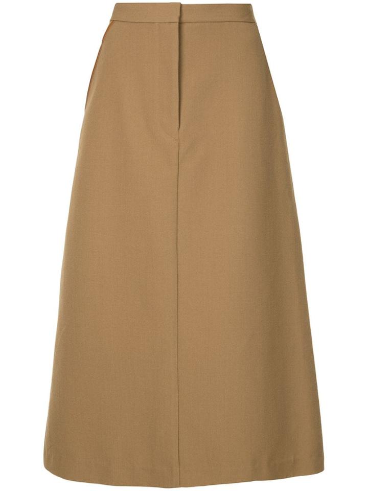 Seya. A-line Midi Skirt - Brown