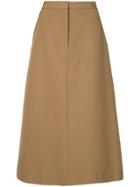 Seya. A-line Midi Skirt - Brown