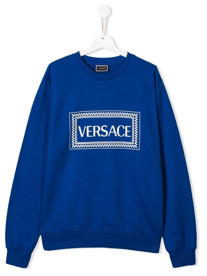 Young Versace Teen Logo Print Sweatshirt - Blue