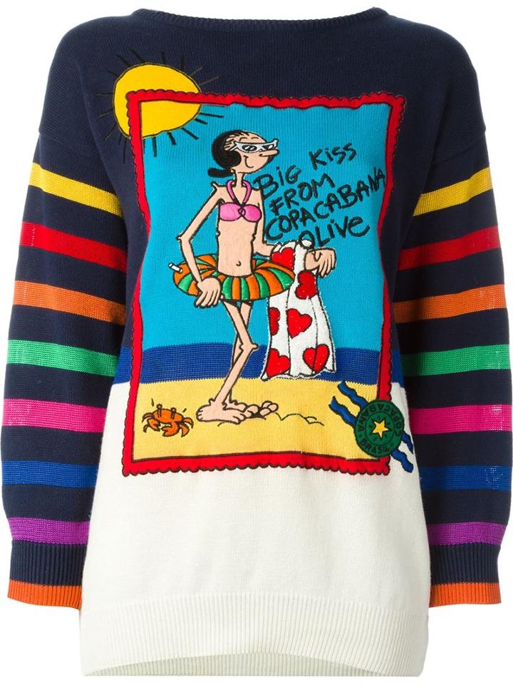 Jc De Castelbajac Vintage Olive Oil In Copacabana Sweater