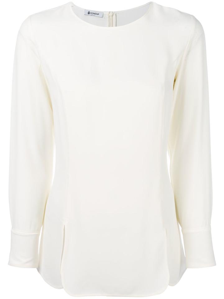 Dondup - Split Hem Top - Women - Acetate/viscose - 44, Nude/neutrals, Acetate/viscose