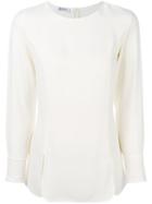Dondup - Split Hem Top - Women - Acetate/viscose - 44, Nude/neutrals, Acetate/viscose