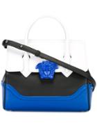 Versace Colourblock Satchel Bag, Women's, Blue, Leather