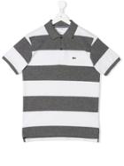 Lacoste Kids Teen Striped Polo Shirt - Grey