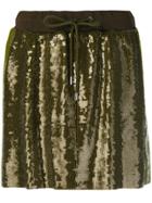 Alberta Ferretti Sequins Embellished Short Skirt - Green