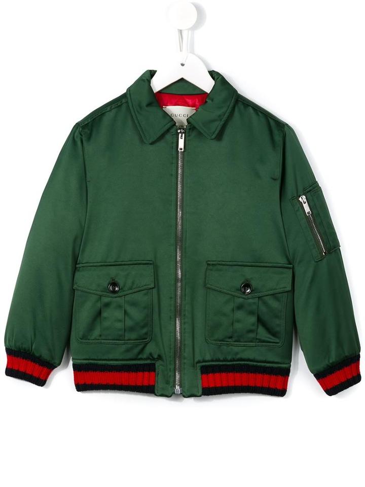 Gucci Kids Embroidered Bomber Jacket, Boy's, Size: 12 Yrs