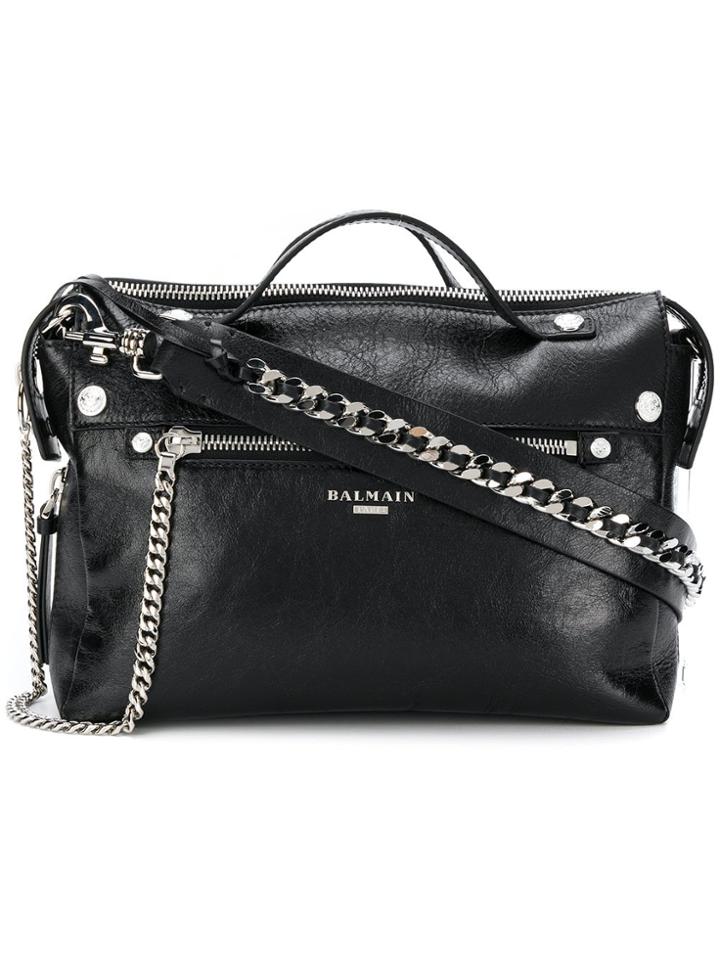 Balmain Logo Plaque Tote Bag - Black