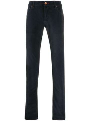 Hand Picked Corduroy Slim Fit Trousers - Blue