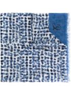 Canali Spot Print Scarf, Adult Unisex, Blue, Cotton/linen/flax