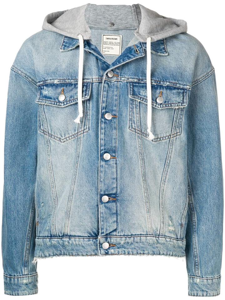 Zadig & Voltaire Hooded Denim Jacket - Blue