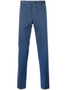 Pt01 - Plain Chinos - Men - Cotton/spandex/elastane - 56, Blue, Cotton/spandex/elastane