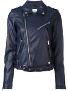 Twin-set Zip Up Biker Jacket, Women's, Size: Xl, Blue, Viscose/cotton/polyurethane/polyester
