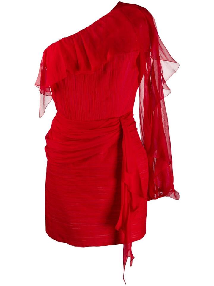 Blumarine Ruffled One-shoulder Dress - Red
