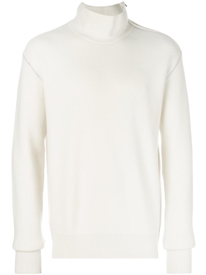 Bottega Veneta Zip Detail Turtle Neck - Nude & Neutrals