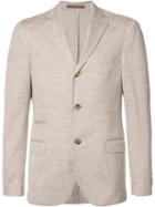 Eleventy Button Up Blazer, Men's, Size: 56, Brown, Cotton/linen/flax