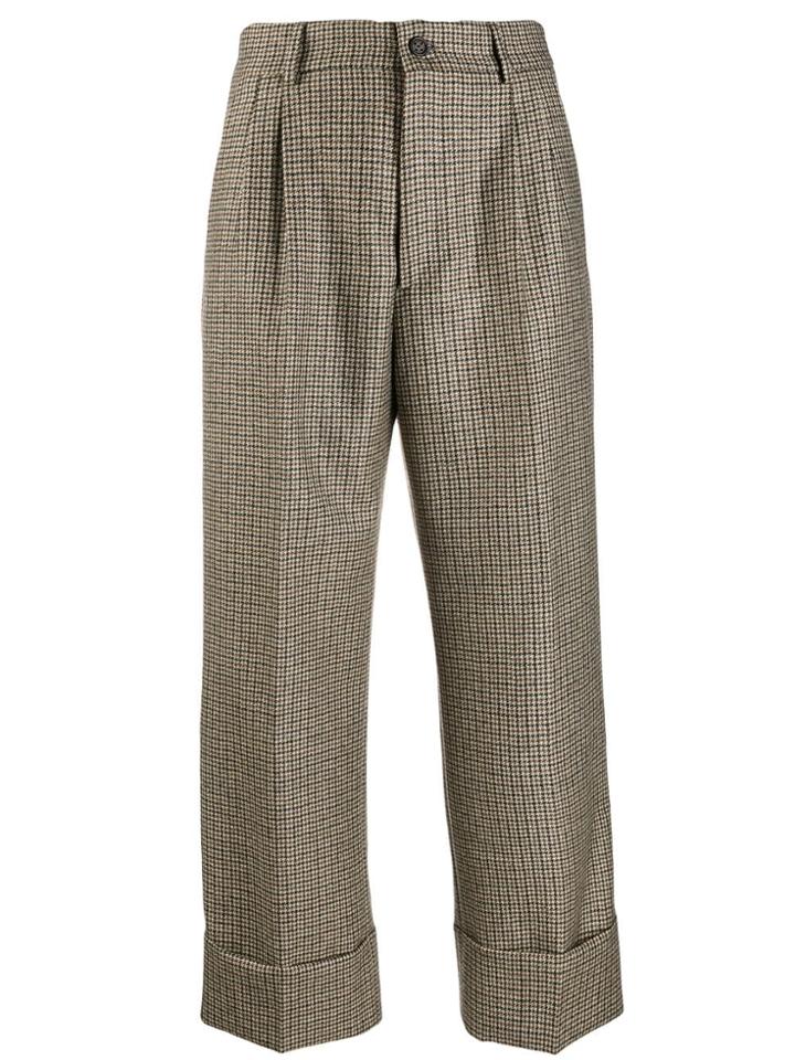 Berwich Checked Wide-leg Trousers - Neutrals
