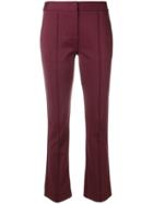 Dvf Diane Von Furstenberg Mid Rise Cropped Bootcut Cabernet - Red