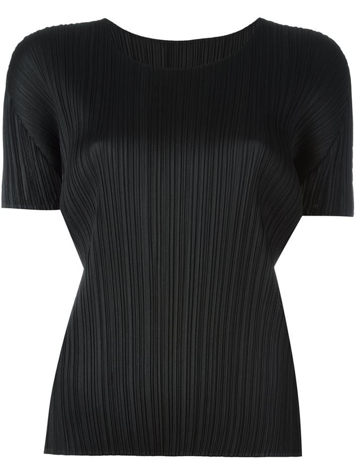 Pleats Please By Issey Miyake Ribbed Shortsleeved T-shirt