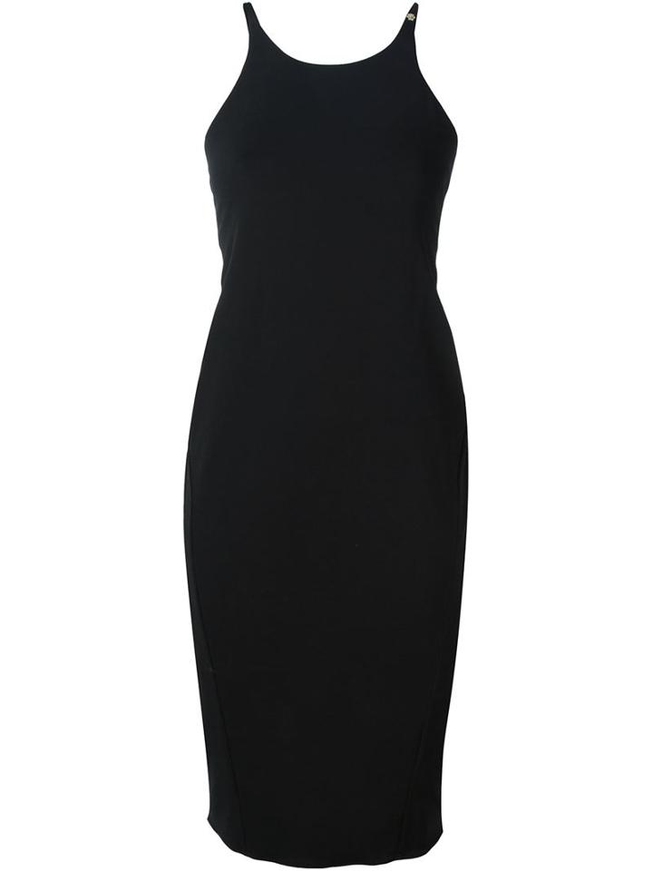 Versace Draped Back Dress, Women's, Size: 42, Black, Spandex/elastane/viscose