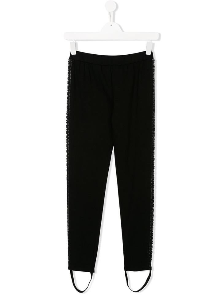 Pinko Kids Contrast Panel Trousers - Black
