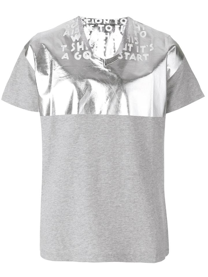 Maison Margiela Two Tone Slogan T-shirt - Grey