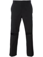 Msgm Ripped Cropped Trousers, Men's, Size: 46, Black, Cotton/polyamide/virgin Wool