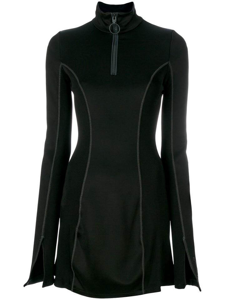 Off-white - Zip Neck Dress - Women - Polyester/spandex/elastane/viscose - 42, Black, Polyester/spandex/elastane/viscose