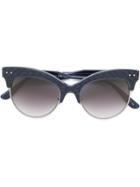 Bottega Veneta Eyewear Intrecciato Cat Eye Sunglasses - Blue