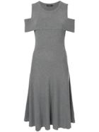 Loveless Cold Shoulder Knit Dress - Grey