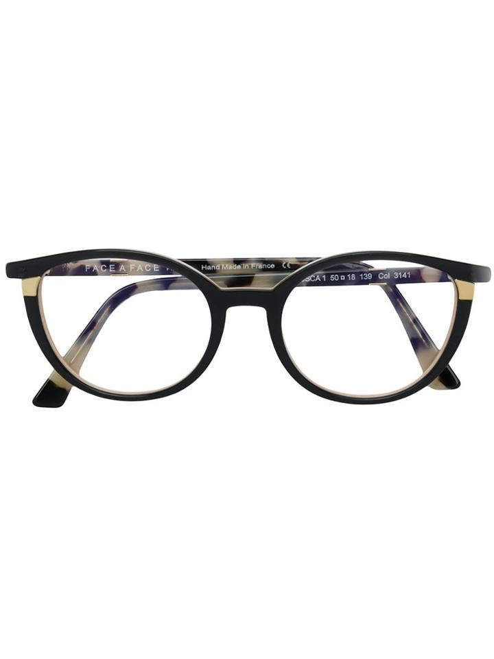 Face À Face Tortoiseshell Cat-eye Glasses - Black