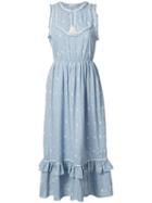 Ulla Johnson Tassel Detail Midi Dress, Women's, Size: 2, Blue, Cotton