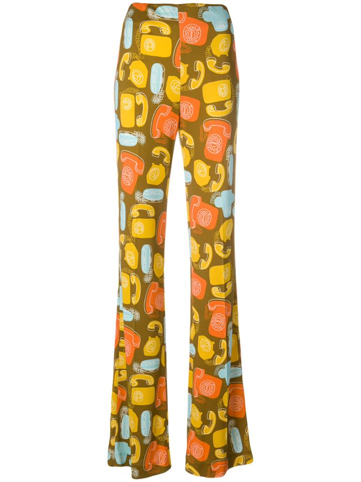 Miu Miu Phone Print Trousers - Yellow & Orange