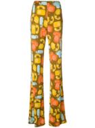 Miu Miu Phone Print Trousers - Yellow & Orange
