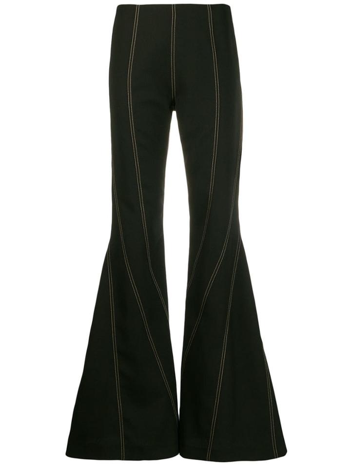 Mugler Topstitch Flared Trousers - Black