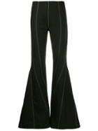 Mugler Topstitch Flared Trousers - Black