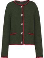 Miu Miu Textured Knit Cardigan - Green