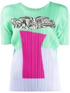 Pleats Please By Issey Miyake Printed Pleated T-shirt - Green