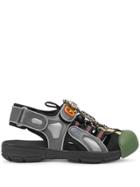 Gucci Embellished Mesh Hybrid Sandals - Black