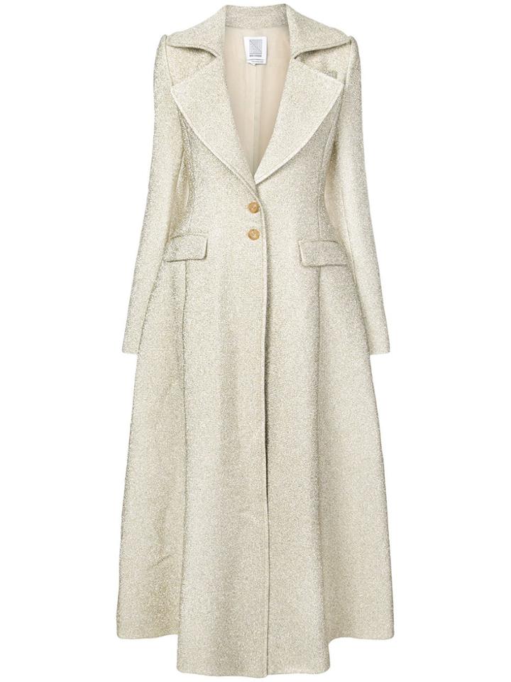 Rosie Assoulin Single Breasted Flared Coat - Yellow & Orange