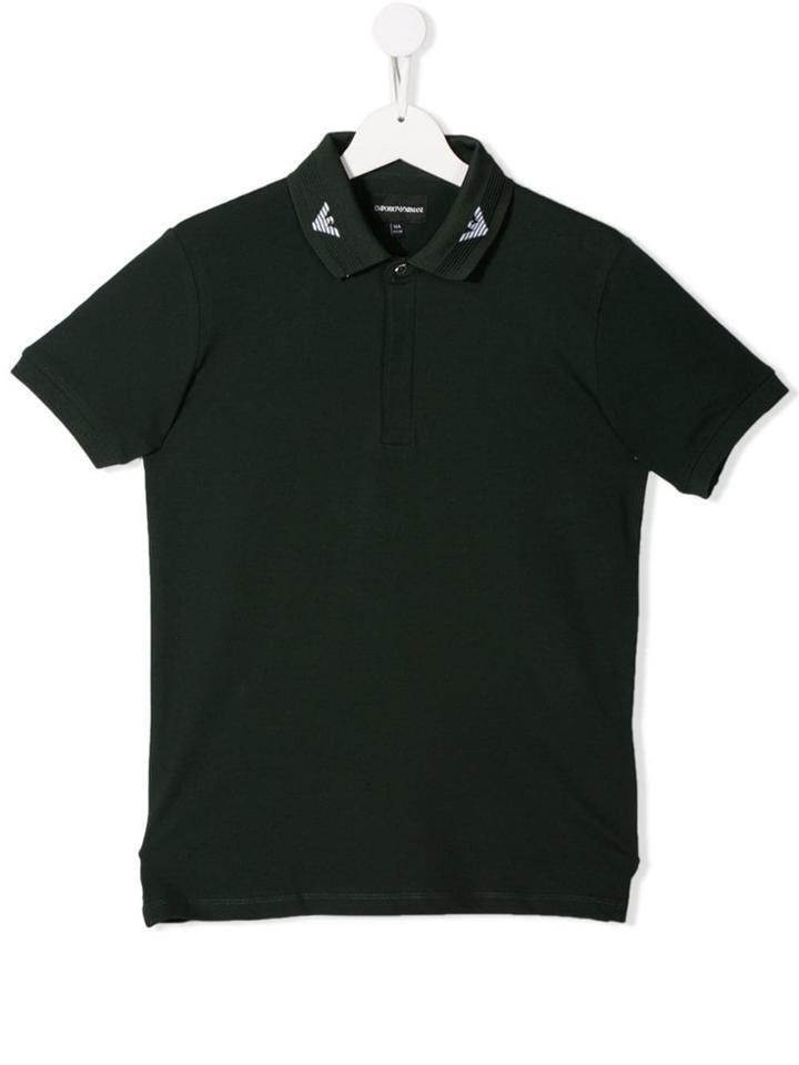 Emporio Armani Kids Short Sleeved Polo Shirt - Green