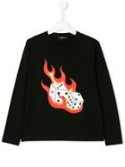 John Richmond Kids Teen Dice Flame Sweatshirt - Black